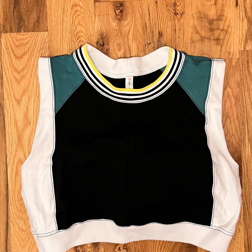 Anthropologie Black, White & Teal Colorblock Tank Top
